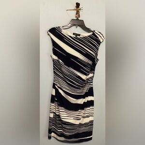 Lauren Ralph Lauren Navy Blue & White Ruched Dress Women’s Size 8